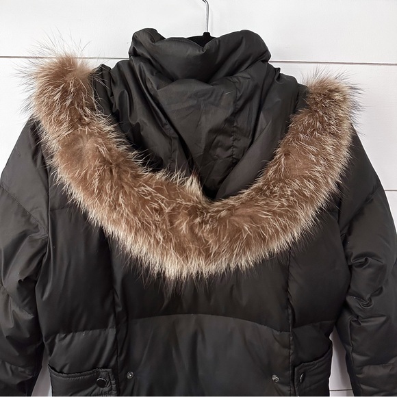 London Fog Women’s Size PXS Longline/Duster Style Black Raccoon Fur Winter Coat - Picture 7 of 11